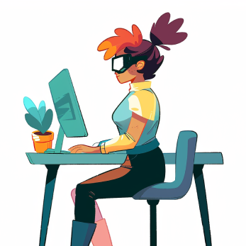 Teacher using a laptop